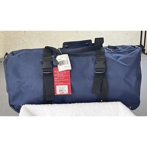 English‎ Laundry Duffel Bag Blue Water-Resistant w/ USB Cord Gym Overnight $169.